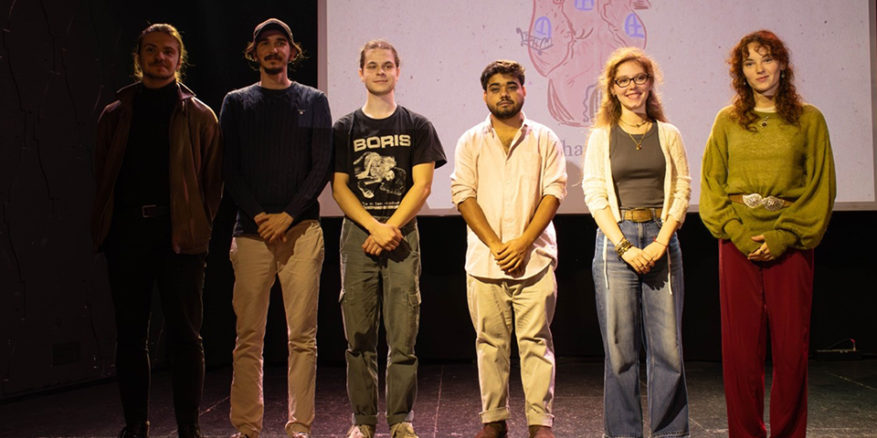 Here, Oksana is pictured with the other finalists, who pitched projects in documentary, animation, and feature film.