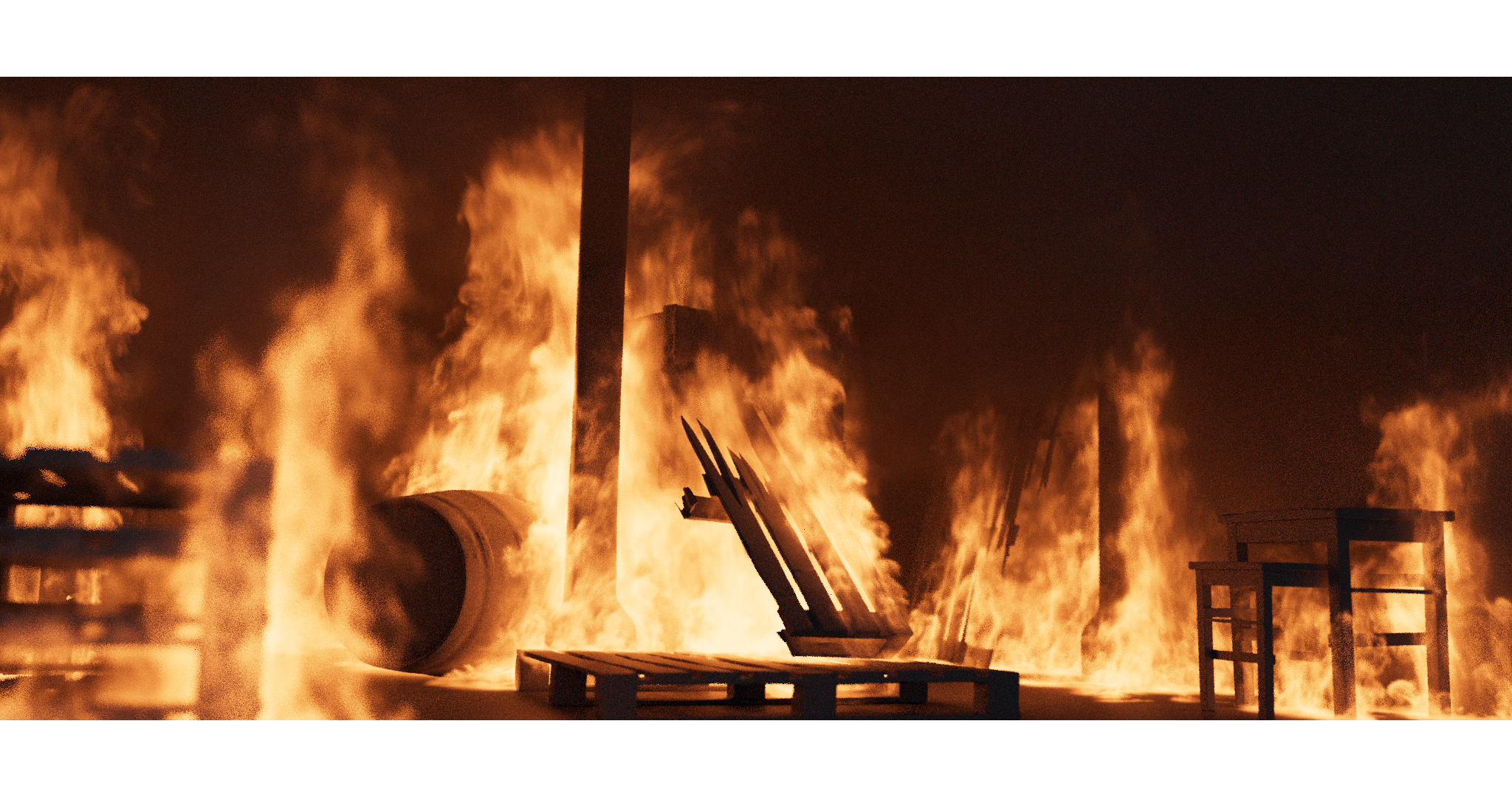 Flammer renderet i houdini