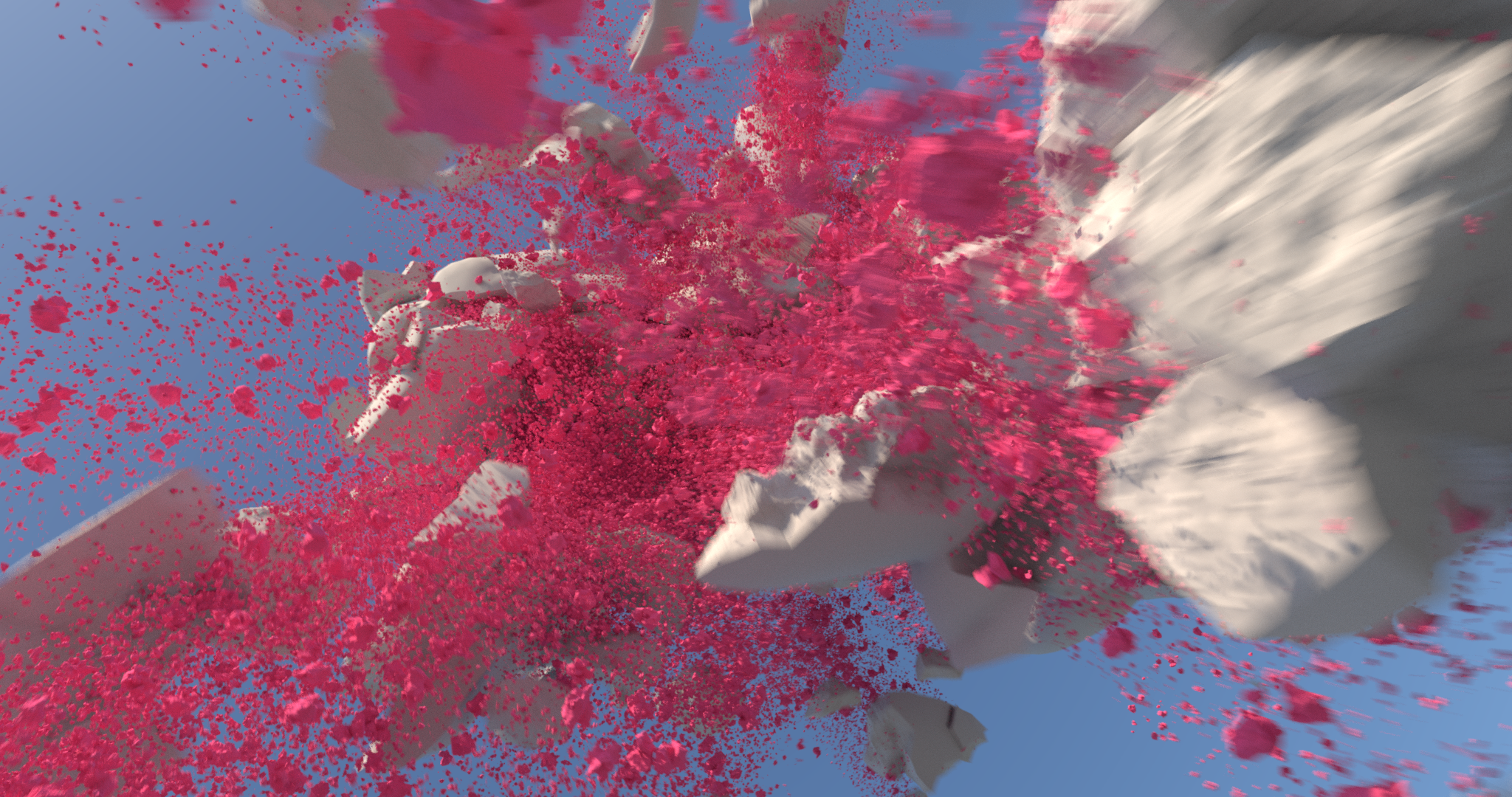 en grafisk explosion fra houdinis software